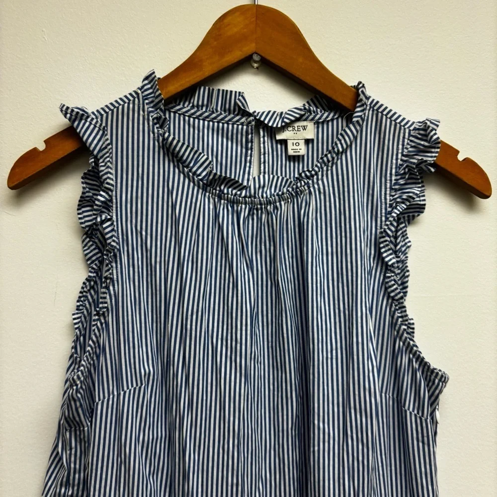 J. Crew Tiered Midi Ruffle Dress Stripe